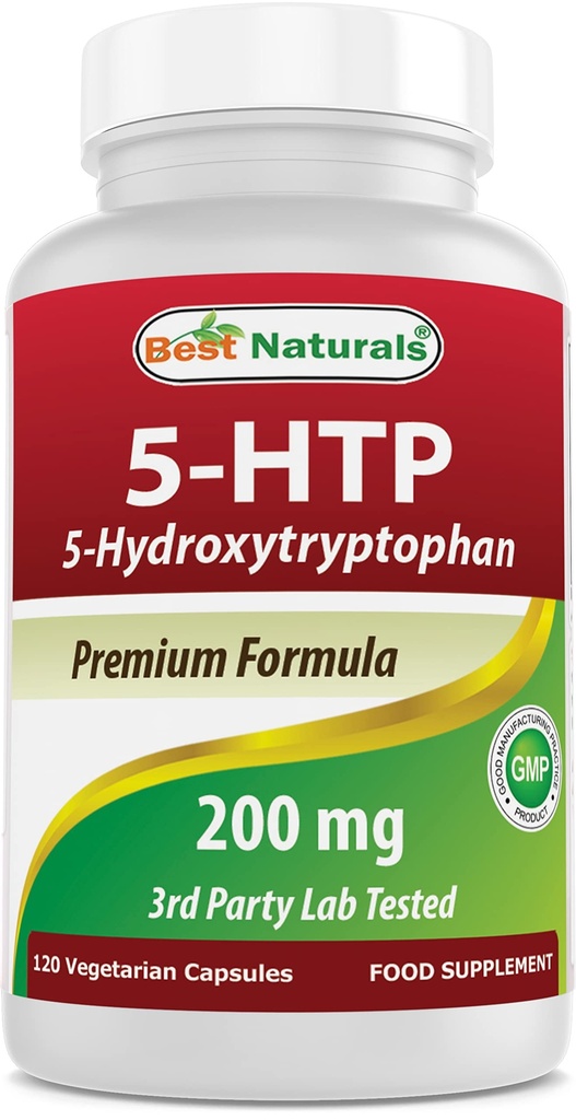 Najlepšie prírodné 5- HTP 200 mg 120 Vegetariánske kapsuly