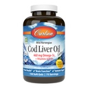 Carlson - Cod Liver Oil Gems, 460 mg Omega-3s, Plus Vitamíny A a D3, Wild Caught Norwegian Arktic Cod Liver Oil, Udržateľne Zdroj Nordic Fish Oil Capsules, Citrón, 150 Softgels