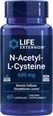 Life Extension N-Acetyl-L-cysteín (NAC), Immune, Respiration, Life Health, NAC 600 mg, Silný antioxidant Podpora, Free-radicals, Easy to Absorb, 60 Kapsule