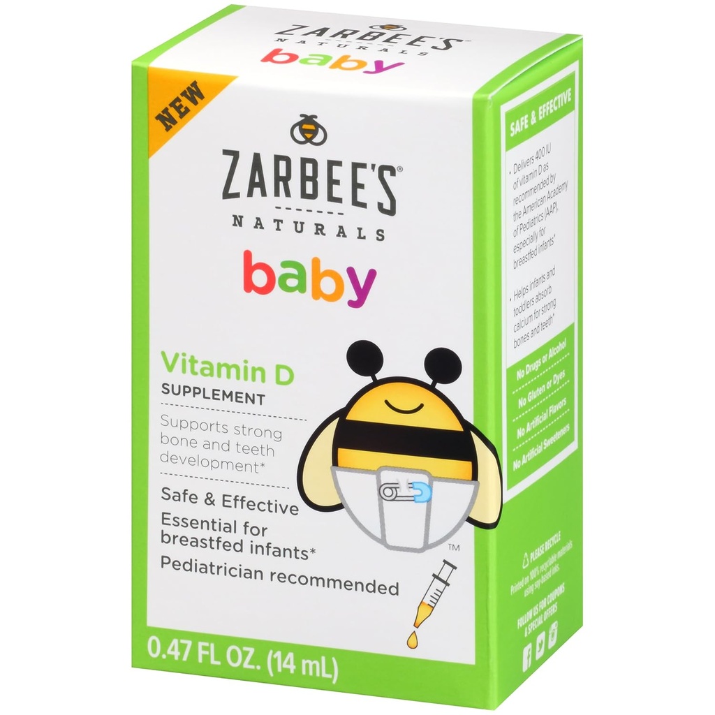 Zarbee prírodné Baby vitamín D doplnok, 0.47 Fluid Ounce
