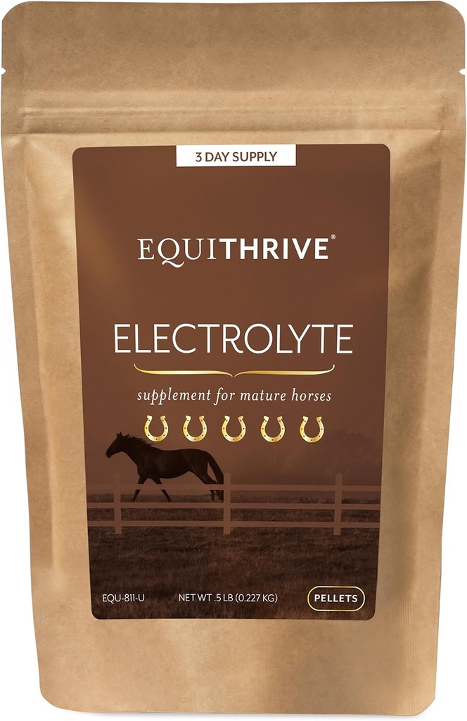 Equithrive Horse Electrolyte Pellets, Vitamíny a minerály Supplement, Equine Feed Supplies for Training and Competition, .5 lbs, 3-dňová dodávka
