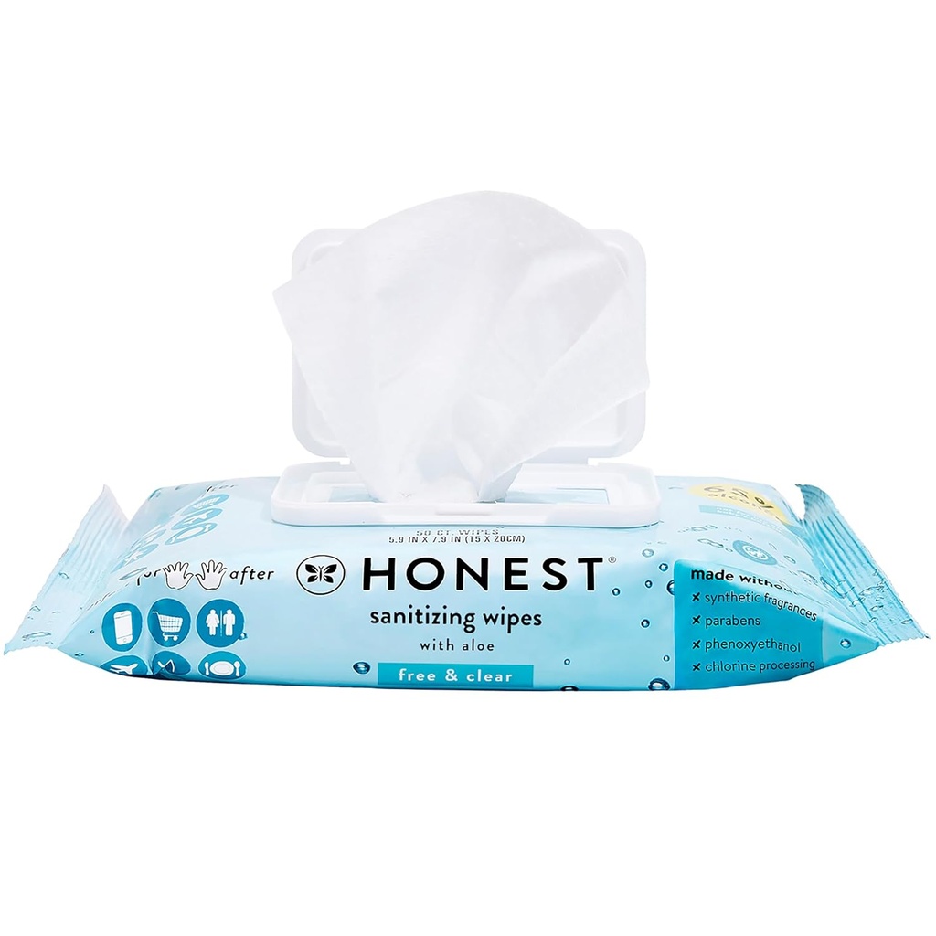 Poctivá spoločnosť Fragrance Free Sanitizing Alcohol Wipes 