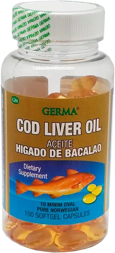 Aceite De Higado De Bacalao Kapsule 100's Pure Norwegian Cod Liver Oil GERMA
