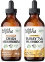 Divoká a organická tinktúra Chaga Mushroom 4 fl oz & Turkey chvostová muškátová tinktúra 4 fl oz