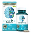 NEURIVA Plus doplnok mozgu pre pamäť, zameranie a koncentráciu + kognitívna funkcia s klinicky testovanými nootropnými látkami Fosfatidylserín a neurofaktor, vitamíny B6 a B12, 30 počet kapsúl