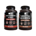 PURE ORIGINÁL SUROVINY Reishi Huba a Turecko chvostová hubovica kapsula Bundle (365 kapsúl), vždy čistá, bez prísad alebo plničov