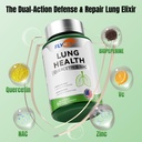 Lung Health, Herbal Quercetin& NAC, Dýchacia podpora, Pľúcna očista, Vitamín C, Zinok, GMP, Vyrobené v USA 60 Kapsule