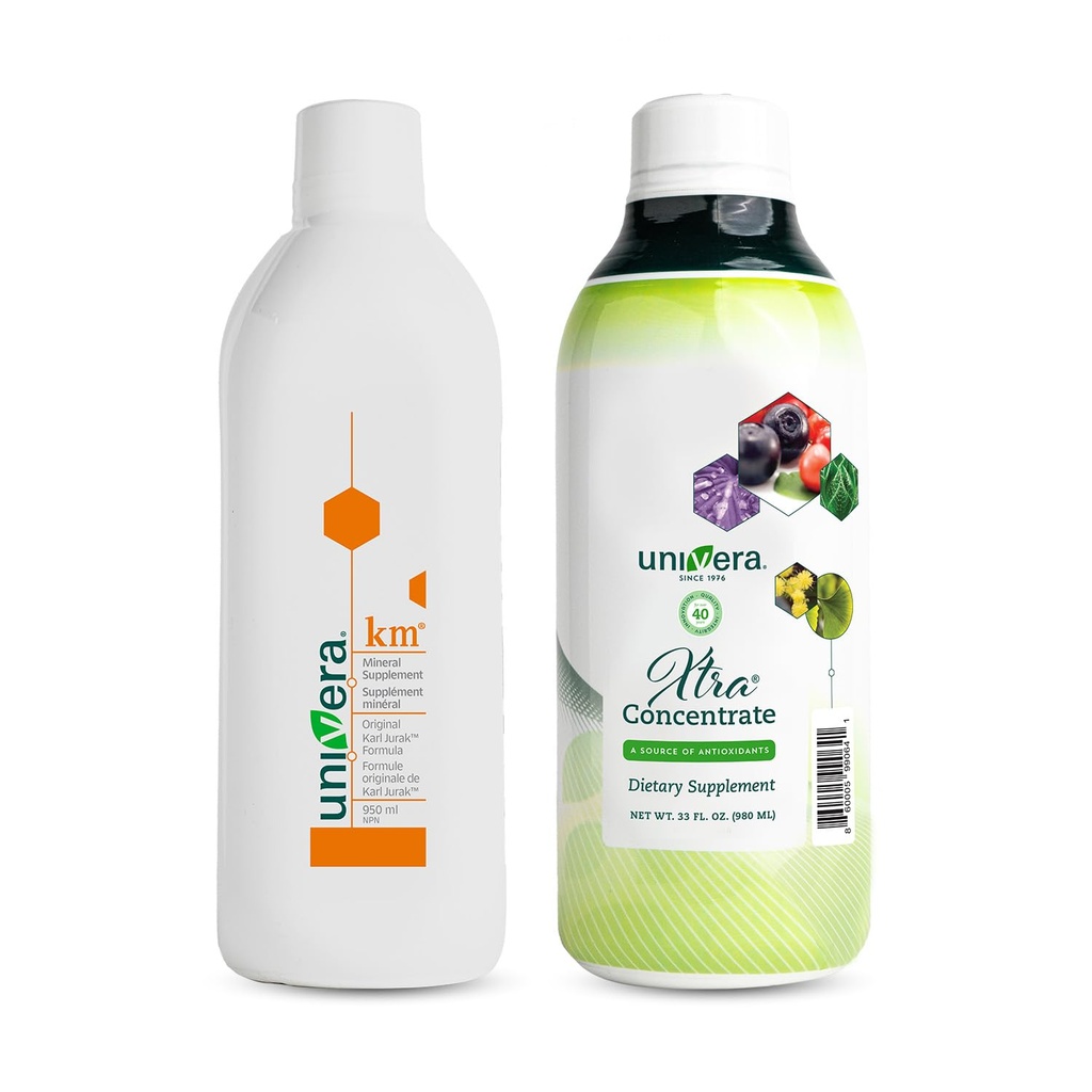 Univera Essentials Pack km, Tekutý draslík podporuje Xtra koncentrát, vitamín B komplex, Vital Energy, 15 All-prírodné zložky, riadiť stres, zlepšiť spoločné zdravie, vylepšené