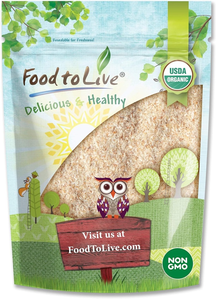 Potraviny pre život - Organické celé Psyllium Husks, 1 libra - Non-GMO flakes, Vegan, Nesladené, Neochutené, Bohaté na dietetické vlákna, Prírodné hrúbky potravín, Skvelé pre pečenie