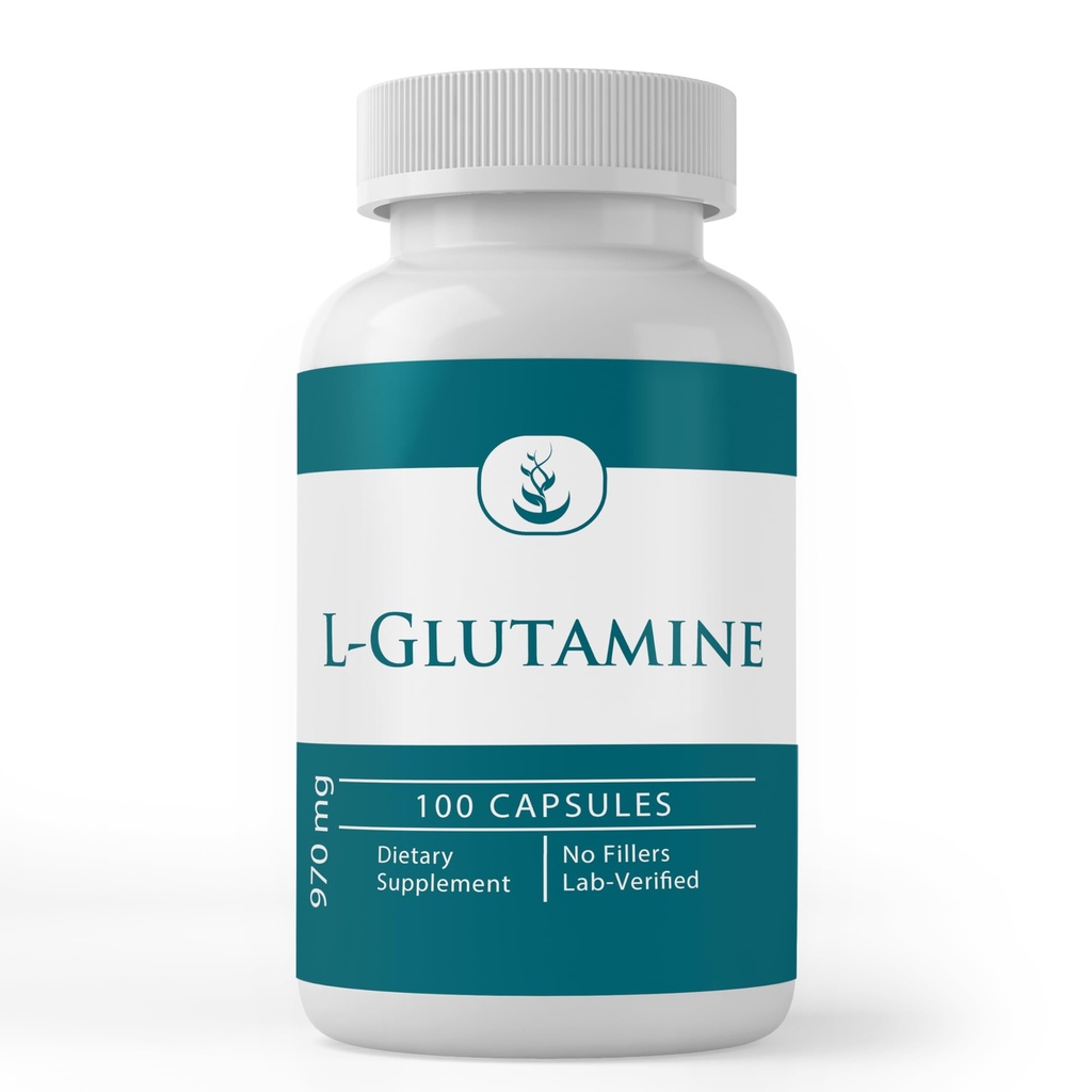 Pure Original Ingrediencie L-Glutamine Prirodzene Sourced Amino Acid, Non-GMO & Gluten-Free (100 kapsúl)