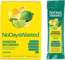 Žiadne dni plytvanie hydratáciou Replenisher 15 Počet - Electrolyte prášok nápoj Mix - citrónová vápno - sodík a draslík na rehydratáciu Plus vitamíny na podporu (15 počet)