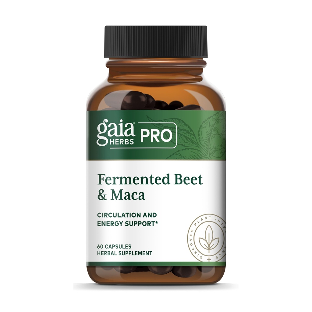 GAIA HERBS PRO Fermentovaná Beet & Maca - Zdravá energia a podpora obehu doplnok * - Obličky zdravie Doplnok s Repe & Carrot Root - Vegan, Gluten-Free, Soy-Free - 60 Kapsule (30 Servings)