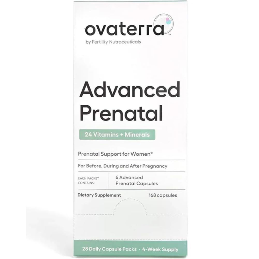 Ovaterra Advanced Prenatálne vitamíny pre ženy s 550 mg cholínu, metylfolátu, oneskorené železo a 24 živín 168 kapsúl - 28 dní