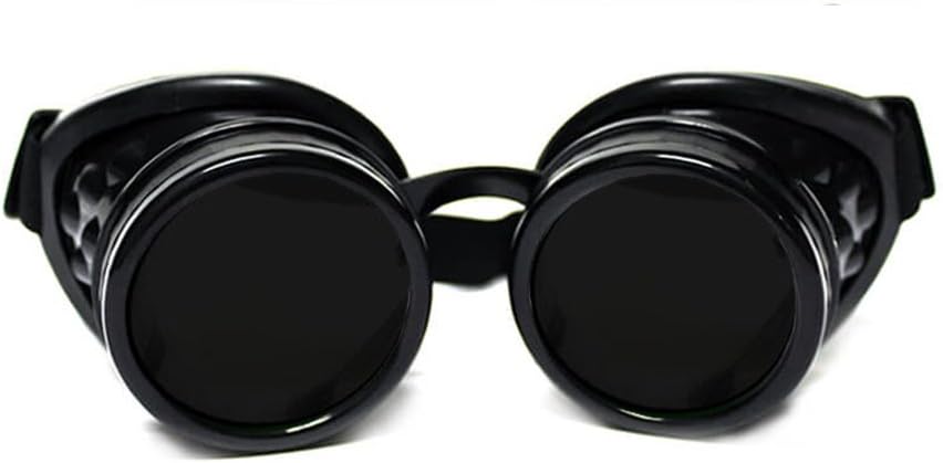 GloFX Steampunk goggles Tinted - Rave EDM Festival Accessories - Gothic Cosplay Welder Goggles - Čierne goggles s tmavými tónmi