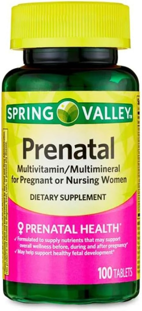 Prenatálne multivitamíny/Multiminerálne pre tehotné a nedojčajúce ženy Diétne doplnkové tablety, 100 počet