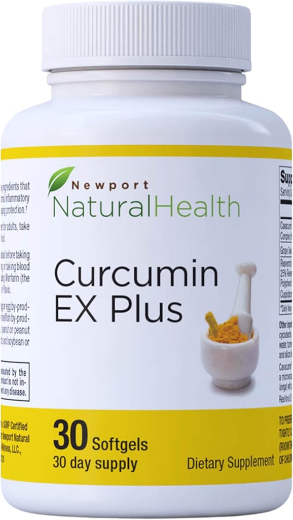 Turmeric Curcumin Supplement, Curcumin EX Plus with Grape Seed Extract, Resveratrol & Red Wine Polyfenoly pre Spoločné zdravie a zdravie srdca, Curcuminoids Complex 500mg Kapsule