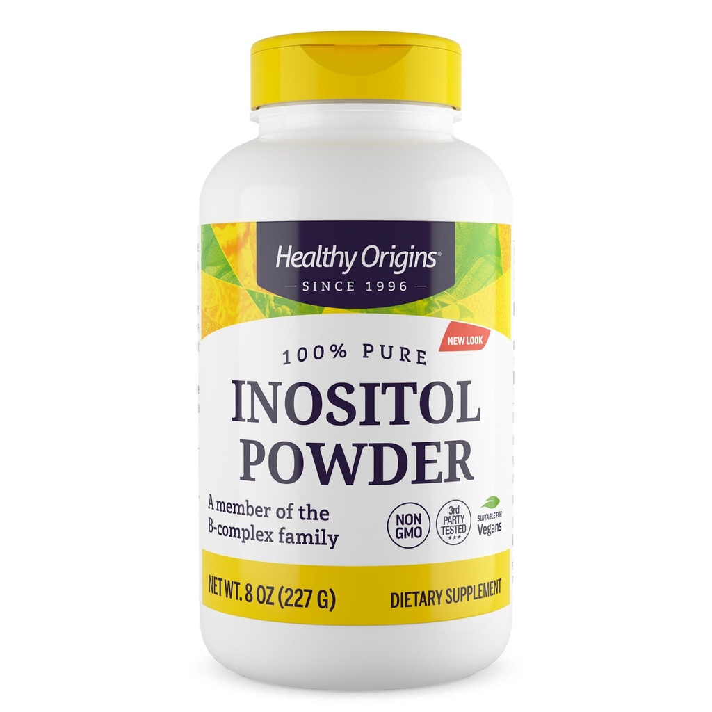 Zdravý pôvod inozitol prášok, 227 g - pre pokožku, vlasy a nechty zdravie - vitamín B8 prášok doplnok - časť B komplexu rodina - Vegán, non-GMO a Gluten-Free doplnok - 8 Oz