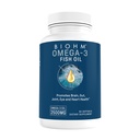 BIOHM Omega-3 rybí olej (2500mg, 60 Softgels) Vysoká potencia 860mg EPA & 630mg DHA, Omega 3 mastné kyseliny doplnky na podporu mozgu, kĺbu, oka, pečene a Gut zdravie, trvalo Zdroj