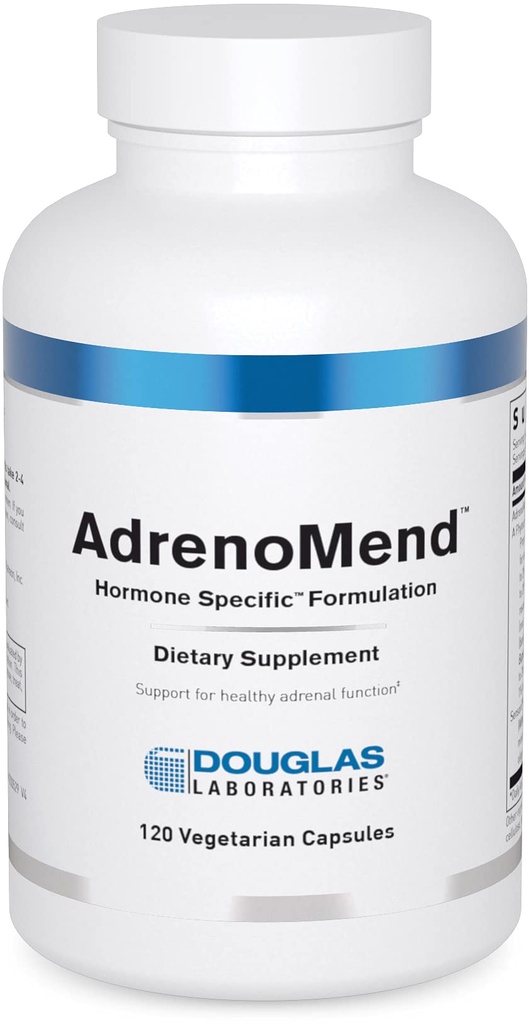 Douglas Laboratories AdrenoMend - Rhodiola Herbal Supplement - Adrenal Support - With Ashwagandha, Bacopa Monnieri, & Other Adaptogens - Non-GMO - 120 Vegetariánske kapsule