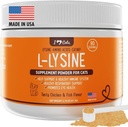 iHeartCats L-Lysine pre mačky - Immune & Respiratory Supplement for Mačky - Cat Science & Runny Nose Relief - L-Lysine Powder with Cat Nip - Chicken & Salmon Flavor