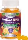 Omega 3 Rybí olej Gumies - Triple sila Omega3 Gummy - DHA & EPA Mastné kyseliny pre zdravie srdca, Joint & Brain Podpora, Príroda s vysokou absorpciou Omega Rybí olej doplnok, Orange Flavor- 60 Gummy