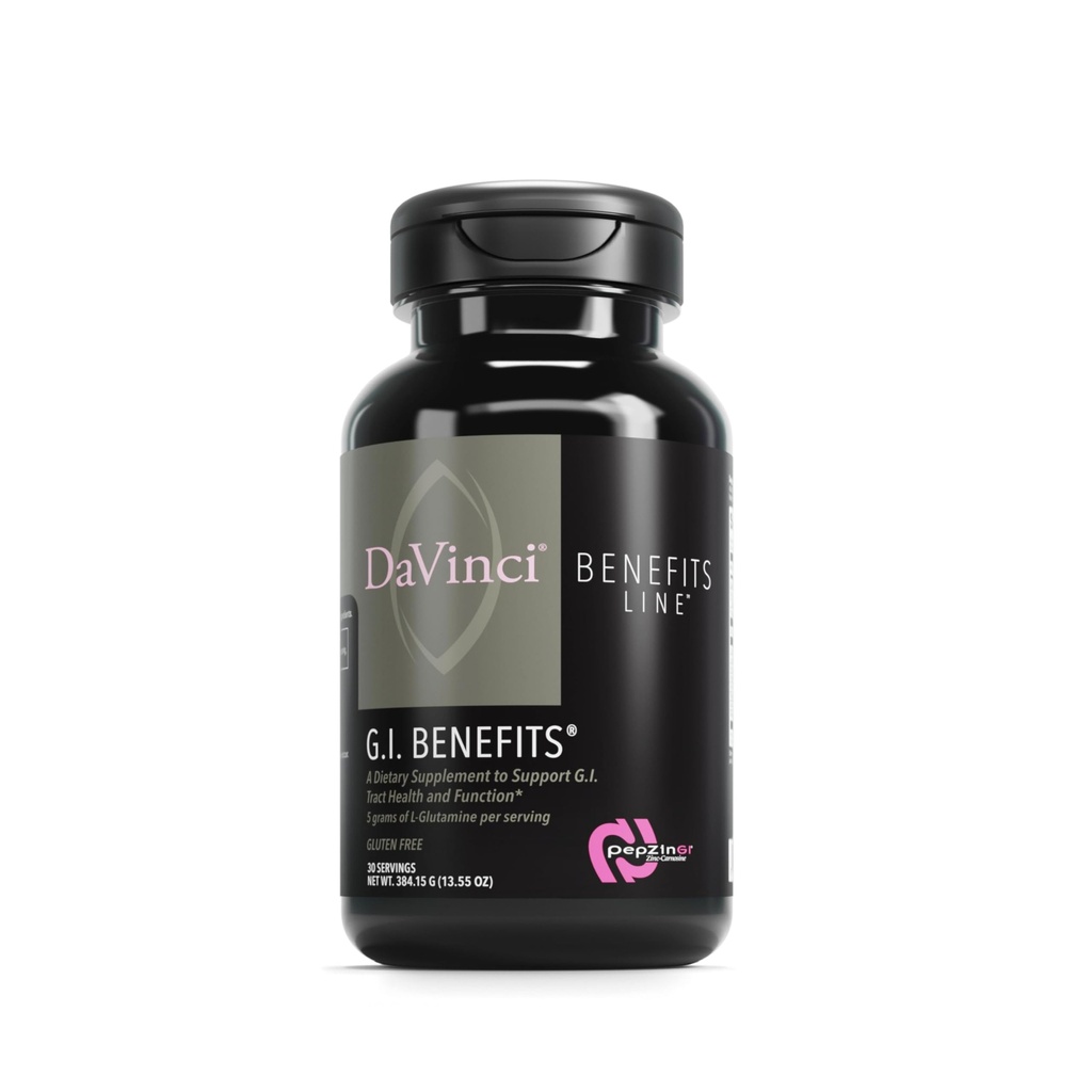 DAVINCI Labs GI Benefity - Digestive Health Supplement Powder with Zinc & L- Glutamine* - Support Immune System & Healthy Digestion* - Gut Health Supplement for Men & Women - 30 Servings (384.15 g)
