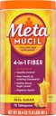Metamucil 4-v-1 Psyllium Husk Fiber Supplement, Real Cukor, 72 polievkové lyžice, Orange Ochutené, Denné vlákno prášok pre trávenie zdravie, vyrobené s Plant-Based Psyllium Husk Fiber