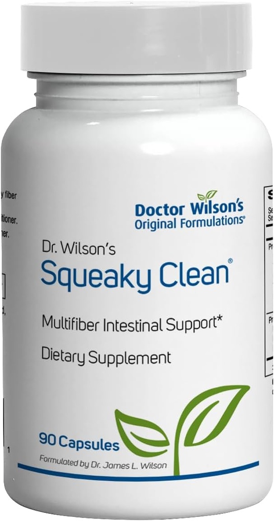 Dr. Wilson's Squeaky Clean Gut a Tráviace zdravie s Fiber, probiotiká, enzýmy a viac 90 Kapsule