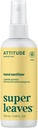 ATTITUDE Hand Sanitizer Spray, EWG Overené, zabije Germs & Baktérie, Vegan & Plant-Based, Sejf pre dospelých a deti, Citrónové listy vôňa, 3.38 Fl Oz (Spray Bottle)