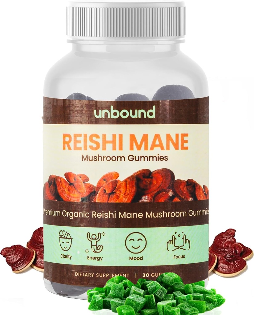 Bez obmedzenia, Reishi Mushroom Gummies. Doplnok pre imunitnú podporu - 60 Gumiem
