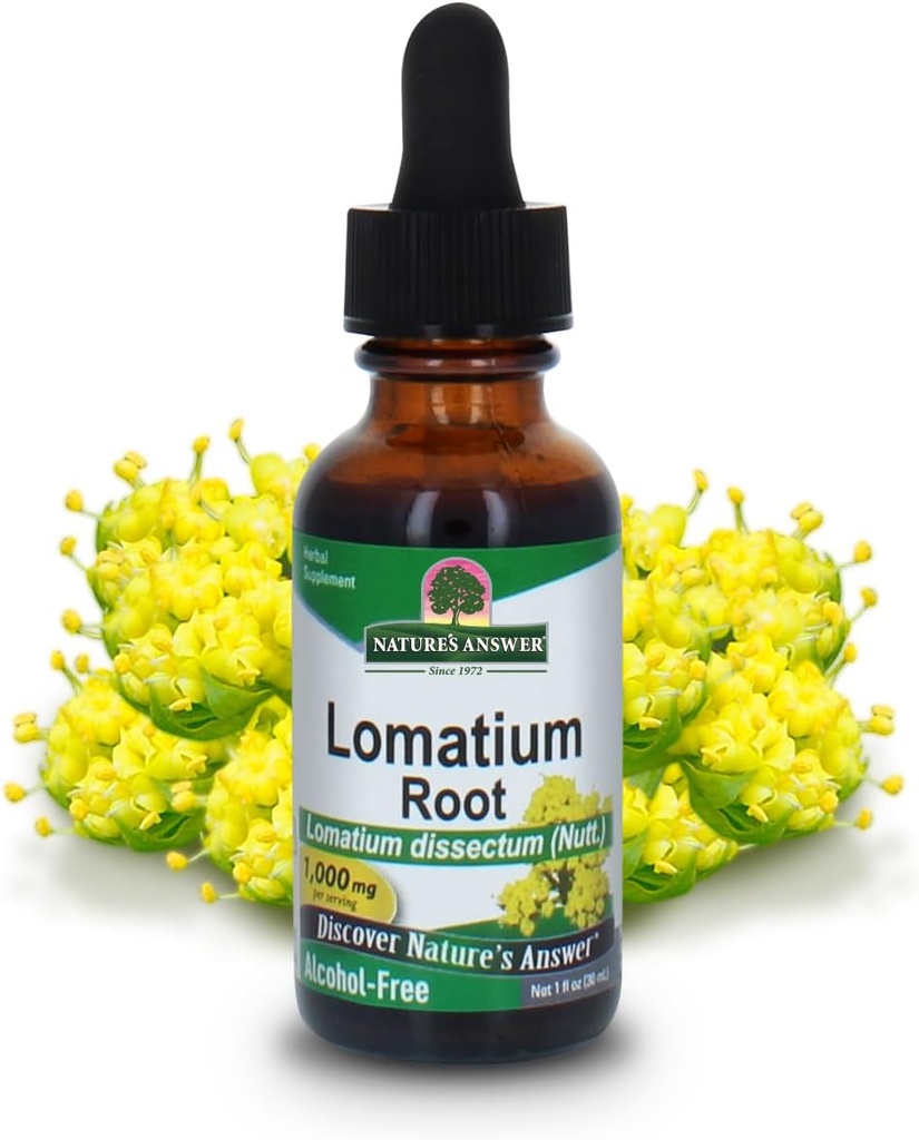 Príroda a odpoveď Lomatium Root Extract Lomatium Dissektum - Prírodné bylinné doplnok - Gluten alkohol-free - Ideálne pre imunitu Celkové zdravie Pohoda 