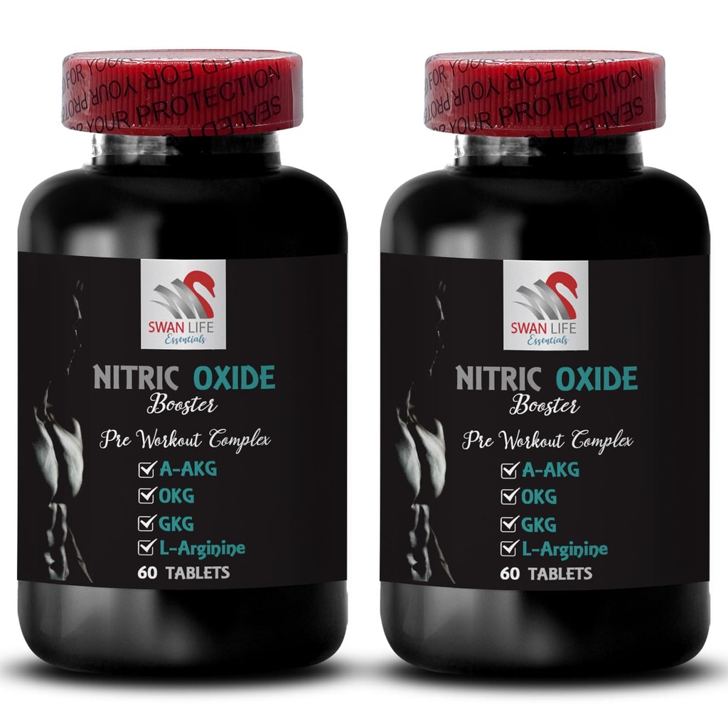 Denný doplnok - NITRIC OXID BOOSTER - Doplnky oxidu dusnatého pre mužov, Cvičenie doplnok, Zvýšenie výkonu, Zameranie na silu, Vytrvalosť vzorec, Vytrvalosť booster, Zvýrazňovanie svalov 2 Fľaša 120 Karty