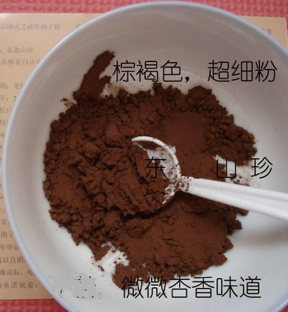 Duan-Wood 98% Shell-Broken LINGZHI Ganoderma Reishi Spore Powder 100Grams (3.5 oz.) Vákuový obal