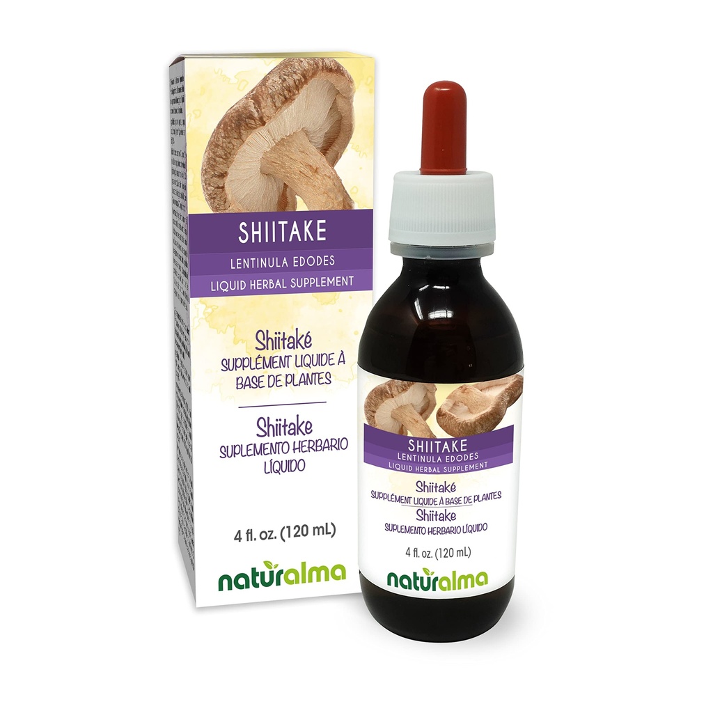 Naturalma Shiitake (Lentinula edodes) Fungus alebo Huba bez alkoholu Tinktúra 4 fl oz Liquid Extract in Drops 