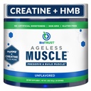 BioTrust Ageless Muscle Builder - Kreatín HMB prášok s vitamínom D3 a betaín - Build & Conserve prirodzene ochabujúce svalovej hmoty a sily - neochutené, 30 Servisov