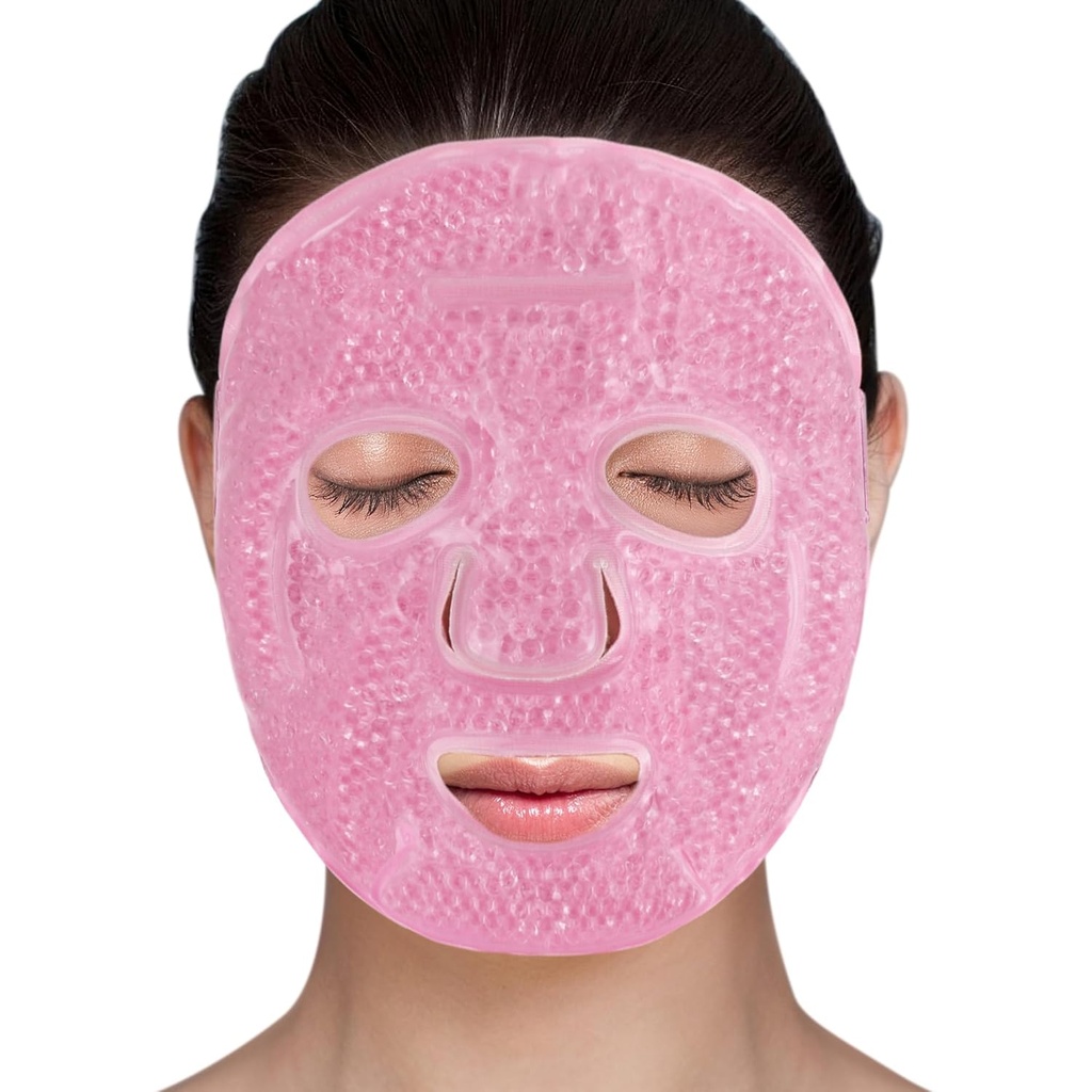 LotFancy Face Ice Pack, Reusable Ice Face Maska, Gel Bead Cold Face Maska, Hot Cold Compress for Puffiness, Facial rutiny, Post-Surgical Recovery, Bolesť hlavy, starostlivosť o pleť, Post Laser Care