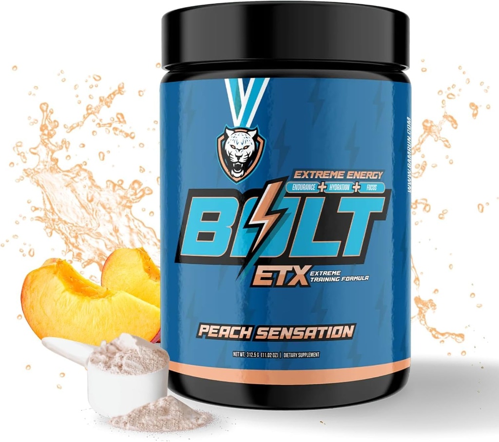 6AM Run Blesk - Pre cvičenie Powder for Instant Energy Boost for Cardio and Focus - Žiadne nervy, vysokoenergetické kondicionovanie Formula - Všetky prírodné, Keto, Vegan (Peach Sensation)