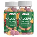 YumVs vápnik 500mg s vitamínom D3 - Malinová a pomarančová chuť Vápnik vitamín D Gumies, Žuvateľný vápnik doplnok pre deti a dospelých, vitamín D kalcium Gummies (60 počet (Pack of 2)