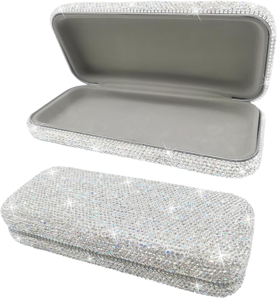Bling Slnečné okuliare Prípad, Shiny Diamond Slnečné okuliare Tvrdé puzdro Roztomilé okuliare Prípad, Rhinestone Okulgárne puzdro pre ženy