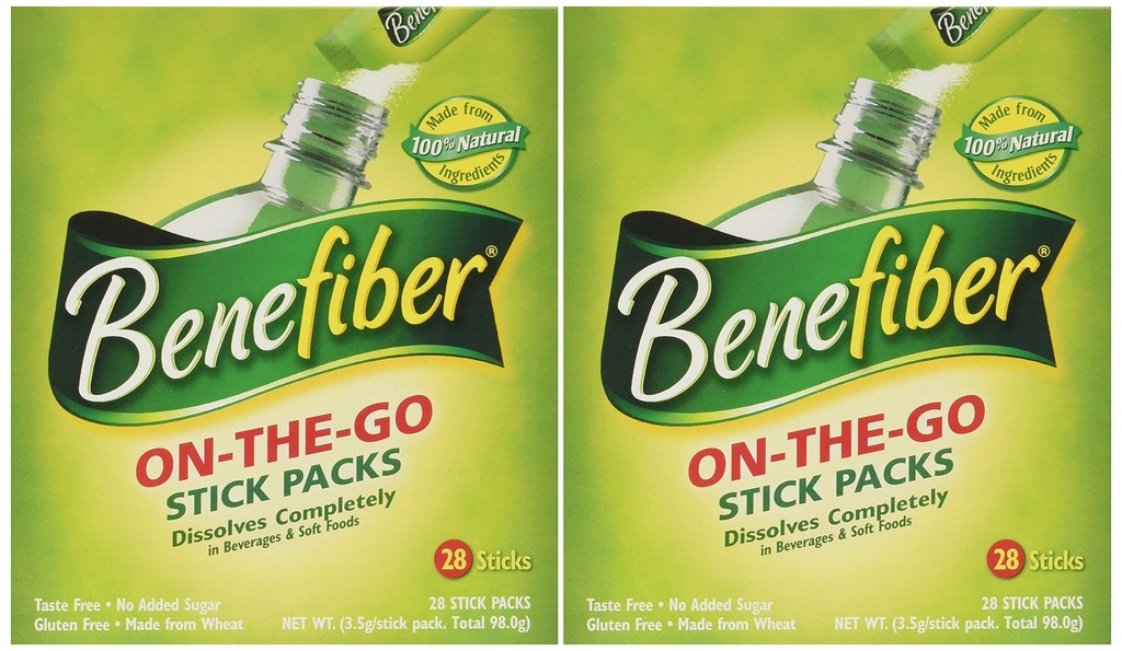 Benfiber Stick Pack Fiber Supplement, Chute Free, Rozpúšťa úplne 28-4g(0.14oz) 2BALENIE SPOLU 56 STICKS