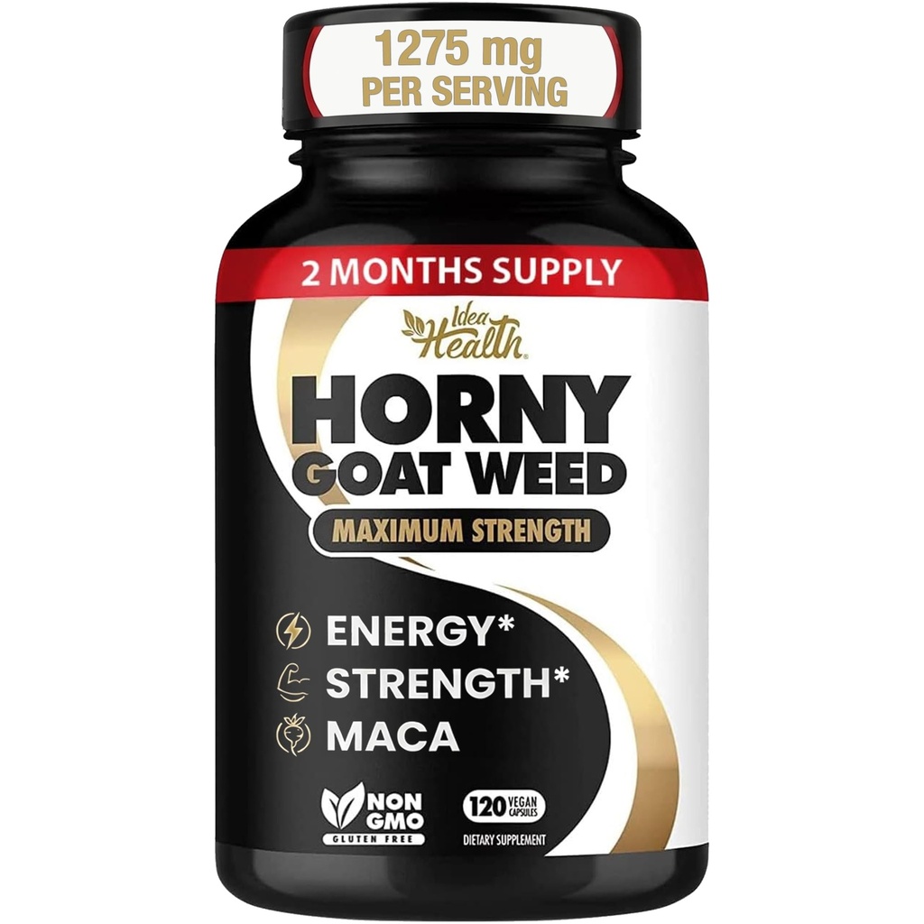 Horny Kozí burina 1275 mg MAX PEVNOSŤ w/Maca (2 mesiace dodávky) - Energy & Performance Complex pre mužov a ženy 
