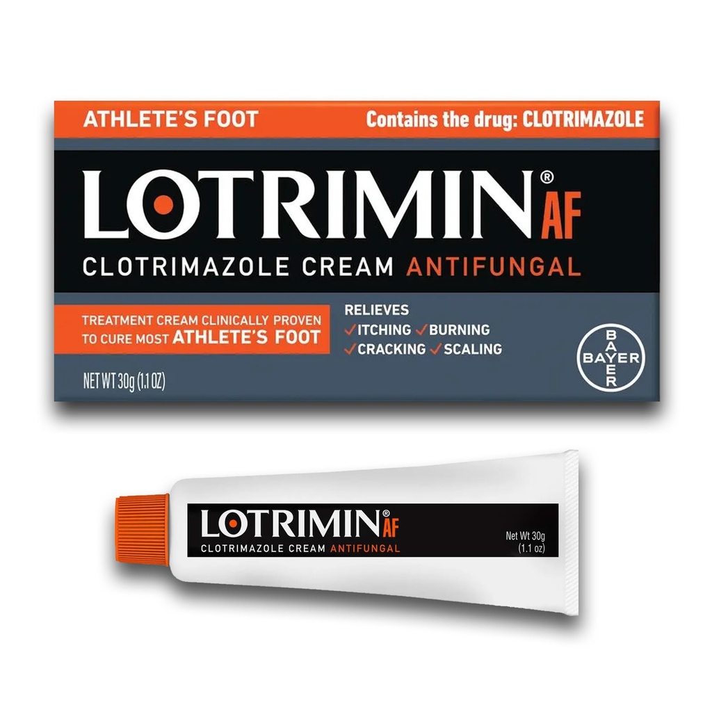 Krém Lotrimin AF: Athlete's Foot 1% Clotrimazole Antimykotická liečba, klinicky efektívna, 1,1 Ounce (Nový vzhľad)