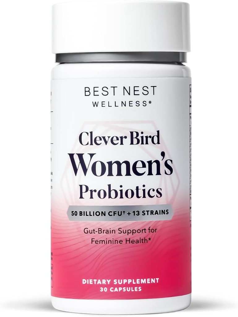 Najlepšie Nest Wellness dámske probiotiká - Gut & Brain Zdravotná podpora doplnok - Formula s multiprobiotické kmene - Tráviaca podpora doplnok pre ženy - 30 Kapsule