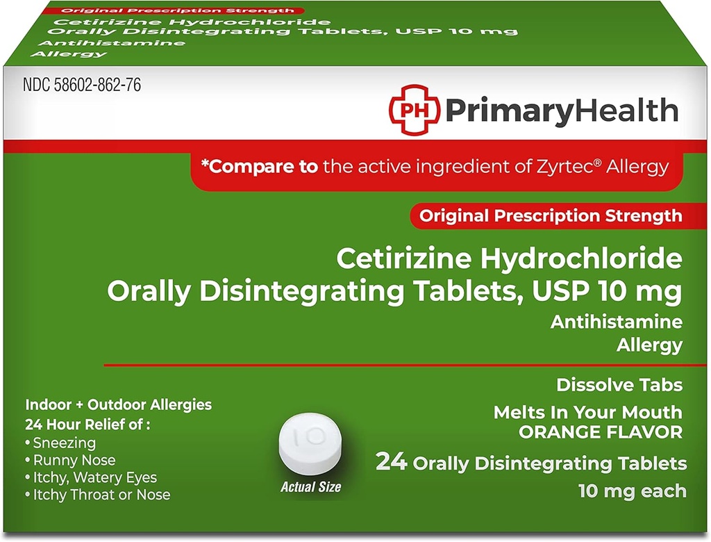 Cetirizín Hcl, 10mg Odt, 24 Počet, 24 Počet