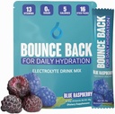 Bounce späť Denná hydratácia - 13 Essential Vitamíny, Zero Sugar Electrolyte Pakety - 5 Kalórie, Organické - Keto a Intermitent Friendly 