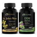 St Johns Wort 900mg-Mood Suplement-Calm Doplnky. DIM doplnok 300 mg s brokolica 200 mg BioPerine 10mg-Hormón a Estrogén vyváženie pre ženy &Men.120 Rastlinné kapsule(2 MESIAC DODÁVKA)