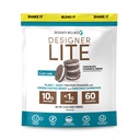 Designer Wellness, Designer Lite, Nízke kalórií Natural Protein, Prebiotické Fiber, Kľúčové vitamíny a minerály, Čokoládové Cookies & Cream, 25.6 Ounces
