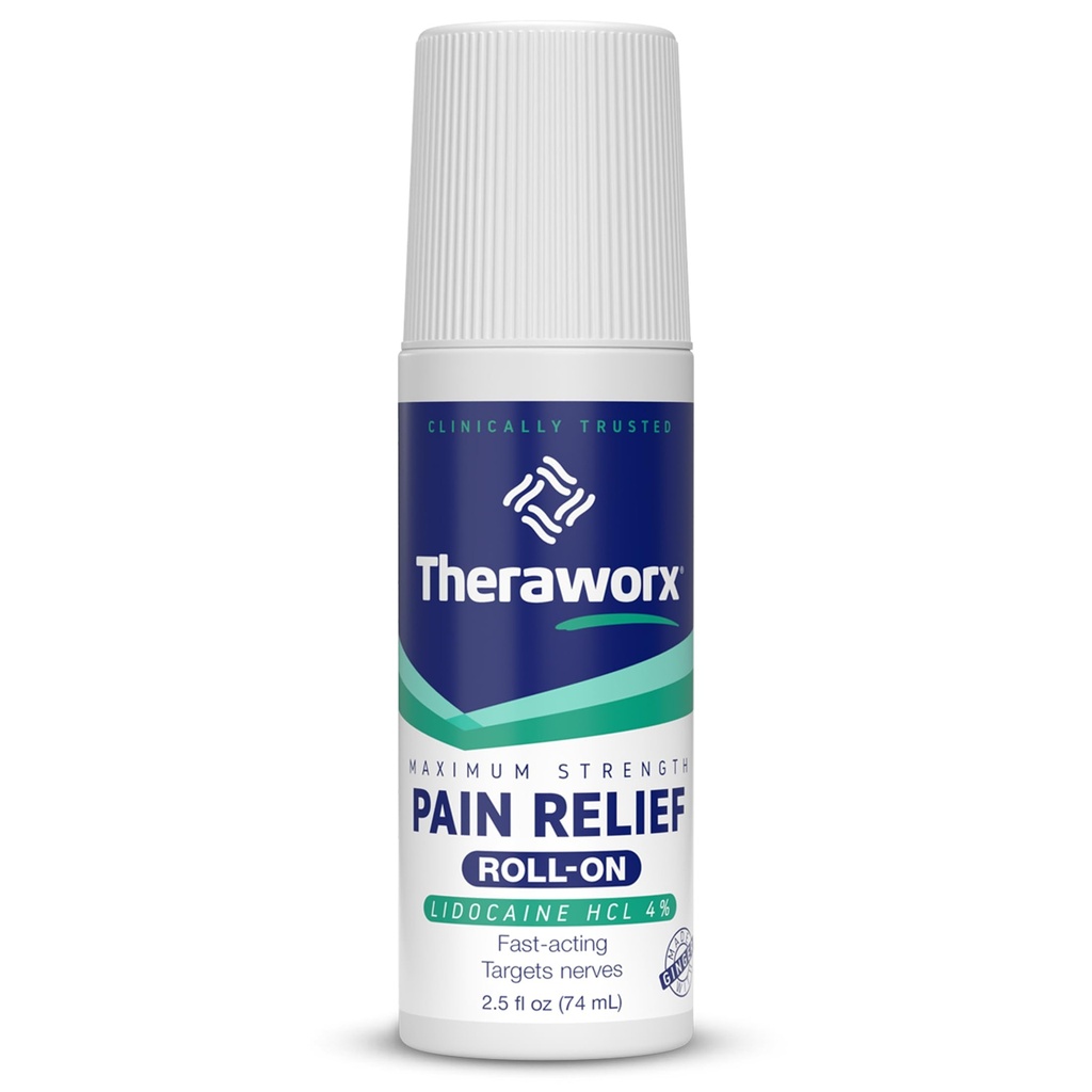 Theramorx Maximálna sila úľava bolesti Roll-On s lidokaínom, Fast-Acting - 2.5 Oz - 1 Počet