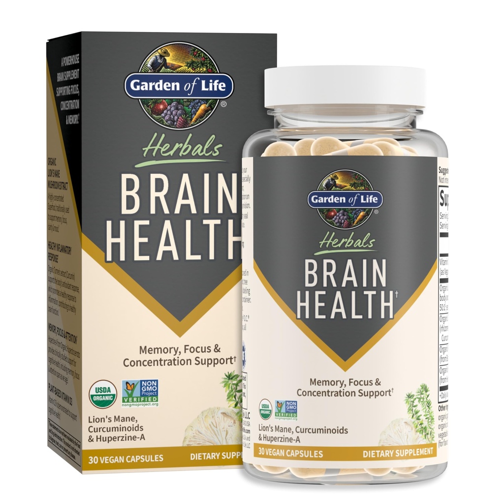 Garden of Life Brain Health Supplement with Organic Lion
