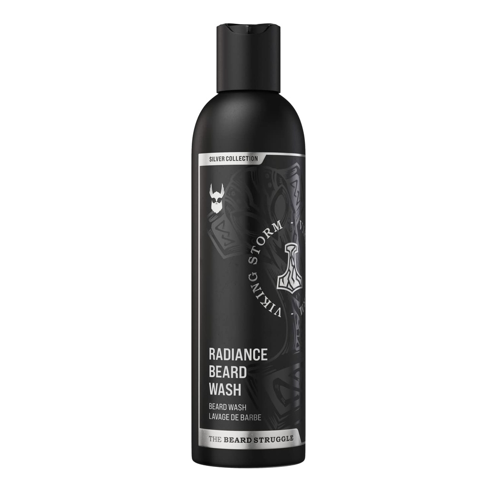Medvedí boj Radiance Beard Wash - hlboká čistá a hydratovaná starostlivosť o medvedíka - Viking Medvedí šampón pre mužov (8 Fl oz) - Silver Collection- Gold Collection - Platinum Collection